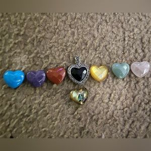 Eight stone interchangeable heart pendant